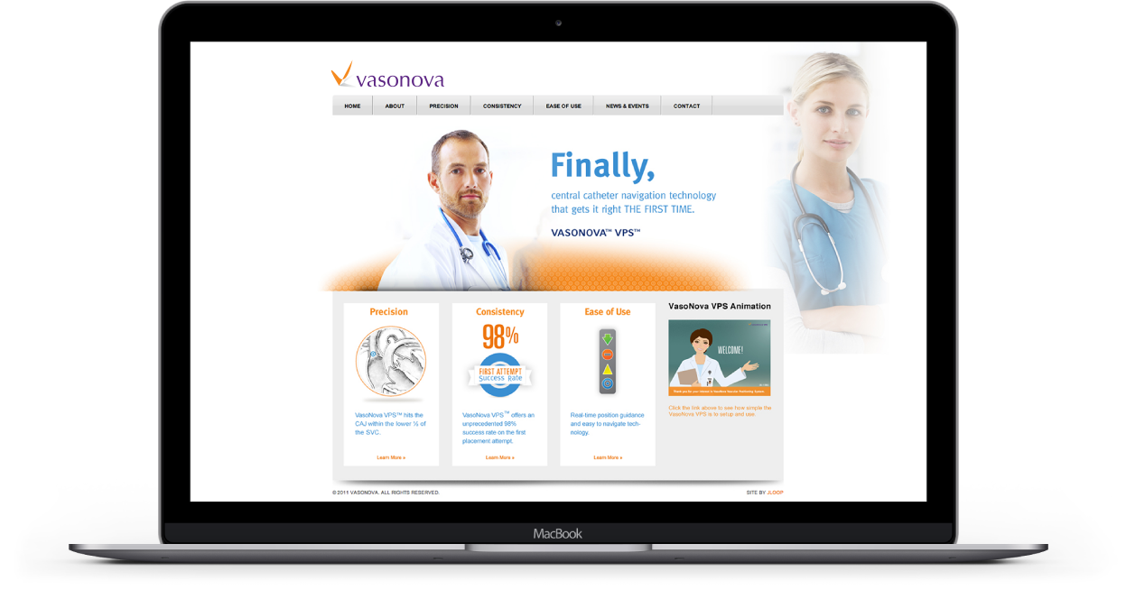 Vasonova Healthcare Startup Launch Case Study - Product Website